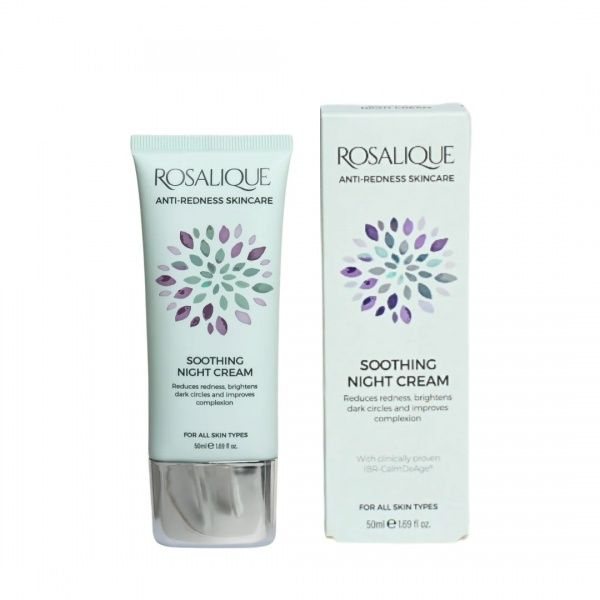 ROSALIQUE naktinis veido kremas raustančiai odai SOOTHING NIGHT CREAM ANTI-REDNESS, 50 ml