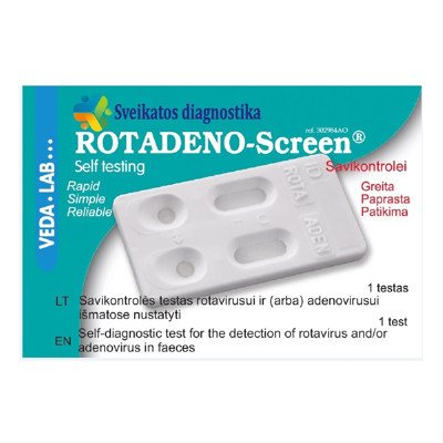 ROTADENO-SCREEN, rotaviruso ir adenoviruso testas išmatose, 1 vnt