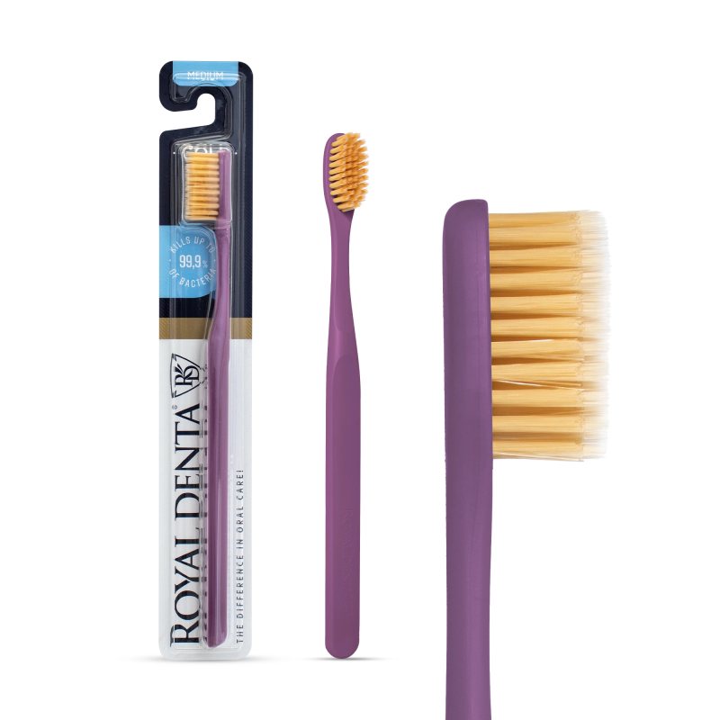 ROYAL DENTA dantų šepetėlis GOLD MEDIUM MODERN, 1 vnt