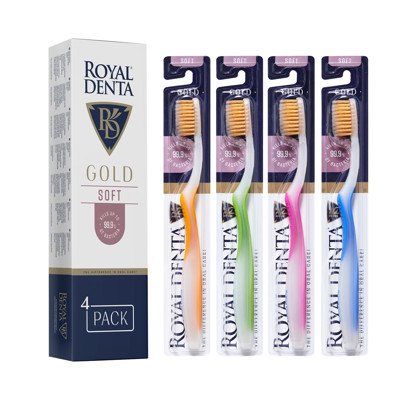 ROYAL DENTA GOLD SOFT, dantų šepetėliai, 4 vnt