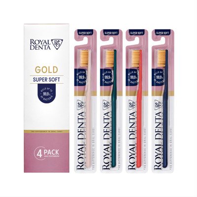 ROYAL DENTA GOLD SUPER SOFT 4-packas, dantų šepetėliai, 4 vnt