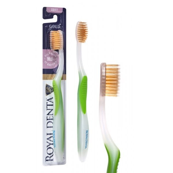 Royal Denta minkštas dantų šepetėlis su aukso dalelėmis Gold Soft N1