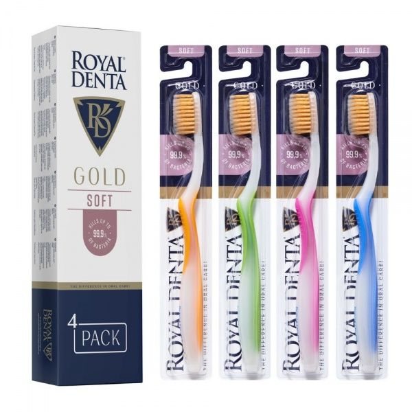 ROYAL DENTA minkštų dantų šepetėlių rinkinys GOLD SOFT N4