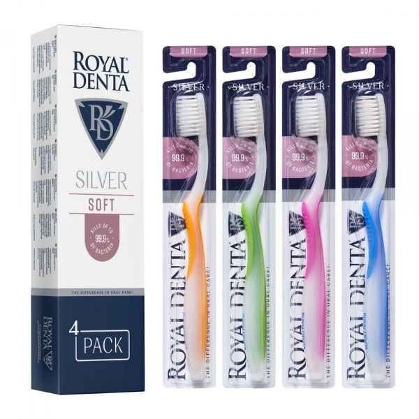ROYAL DENTA minkštų dantų šepetėlių rinkinys SILVER SOFT N4