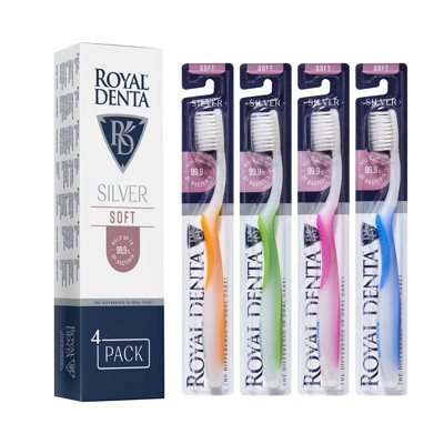 ROYAL DENTA SILVER SOFT, dantų šepetėliai, 4 vnt