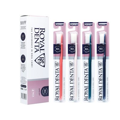 ROYAL DENTA SILVER SUPER SOFT, dantų šepetėliai, 4 vnt