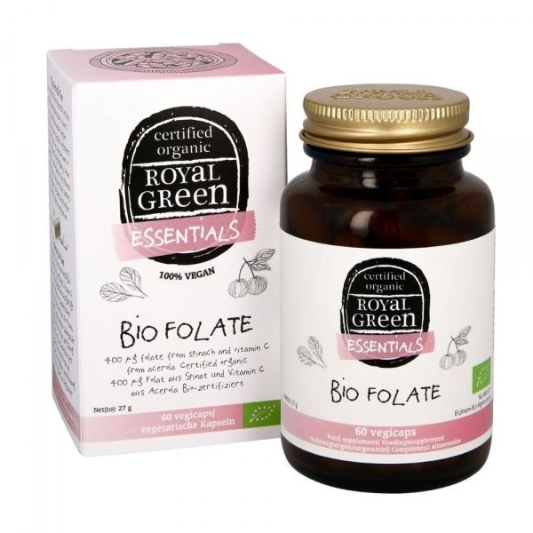 ROYAL GREEN BIO maisto papildas FOLIATAI 400 mcg, 60 kaps.