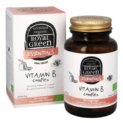 ROYAL GREEN BIO VITAMINŲ B KOMPLEKSAS, odai, plaukams, nagams, 60 kapsulių