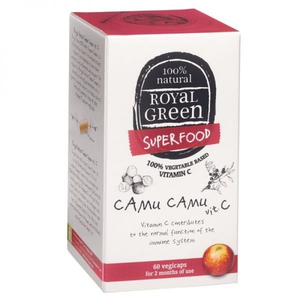 ROYAL GREEN maisto papildas VITAMINAS C CAMU CAMU 500 mg, 60 kaps.