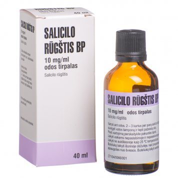 SALICILO Rūgštis BP 10 mg/ml odos tirpalas stik, 40 ml