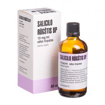 SALICILO rūgštis BP 10 mg/ml odos tirpalas stik, 80 ml