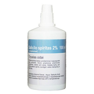 SALICILO SPIRITAS 2 %, odos tirpalas, 100 ml