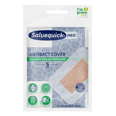 SALVEQUICK ANTIBACT COVER, greito naudojimo tvarsčiai, 5 vnt