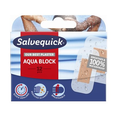 SALVEQUICK AQUA BLOCK, pleistrų rinkinys, 12 vnt