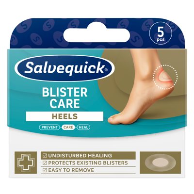 SALVEQUICK, Blister Care Heels, pleistrai, 5 vnt