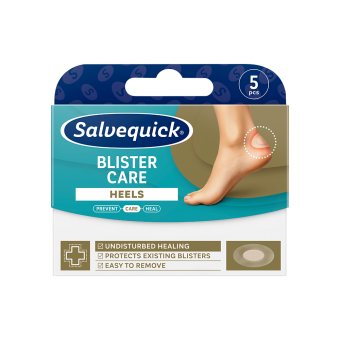 SALVEQUICK „Blister Care“ pūslių priežiūros pleistrai kulnams, 5 vnt