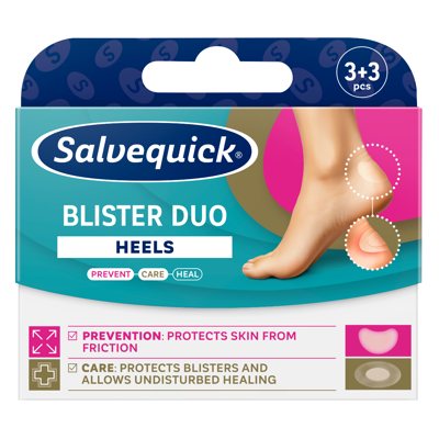 SALVEQUICK, Blister Duo Heels, pleistrai, 6 vnt
