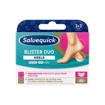 SALVEQUICK „Blister Duo Heels“ pleistrų rinkinys kulnams, 6 vnt