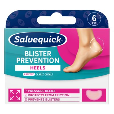 SALVEQUICK, Blister Prevention Heels, pleistrai, 6 vnt