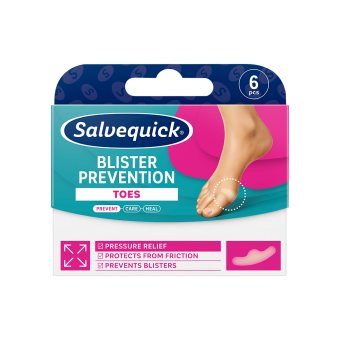 SALVEQUICK „Blister prevention“ pūslių prevencijos pleistrai kojų pirštams, 6 vnt