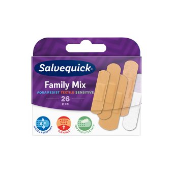 SALVEQUICK FAMILY MIX pleistrų rinkinys visai šeimai, 26 vnt