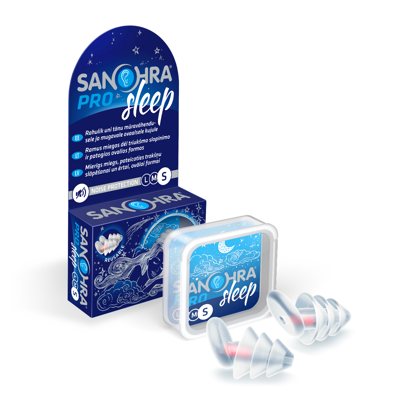SANOHRA PRO SLEEP S, ausų kištukai miegui, 2 vnt