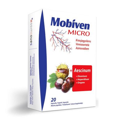 SANOSWISS MOBIVEN MICRO, 20 kapsulių