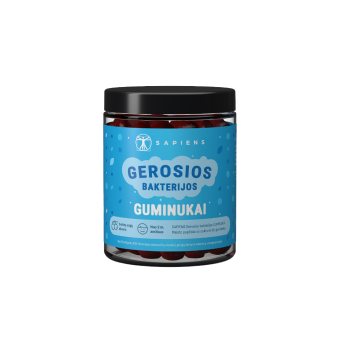SAPIENS gerosios bakterijos, nuo ., uogų skonio, 60 guminukų, 6 m