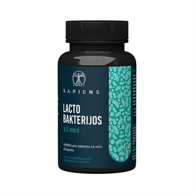 SAPIENS, Lacto bakterijos 4,5 mlrd, 60 kapsulių