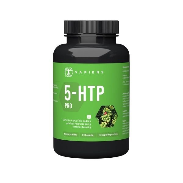 SAPIENS maisto papildas 5-HTP PRO, 90 kaps.