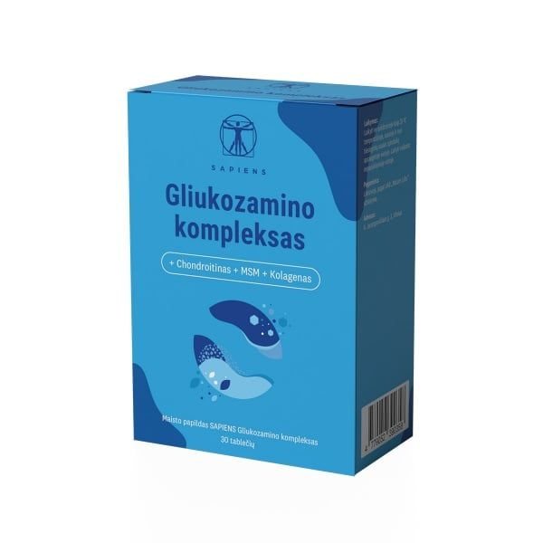 SAPIENS maisto papildas GLIUKOZAMINO KOMPLEKSAS, 30 tab.