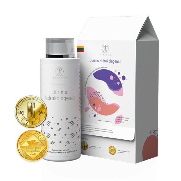 SAPIENS maisto papildas JŪRINIS HIDROKOLAGENAS SU HIALURONU, 500 ml