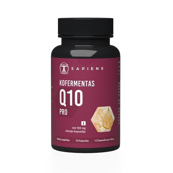 SAPIENS maisto papildas KOFERMENTAS Q10 PRO, 30 kaps.