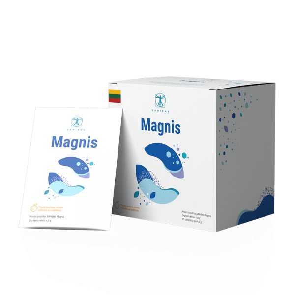 SAPIENS maisto papildas milteliais MAGNIS, 30 pak.