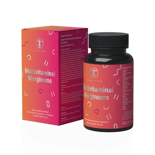 SAPIENS maisto papildas multivitaminai PAAUGLĖMS, 30 tab.