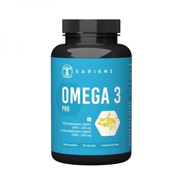 SAPIENS maisto papildas OMEGA-3 PRO, 90 kaps.