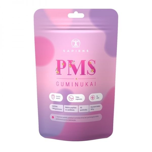 SAPIENS maisto papildas PMS, 60 guminukų