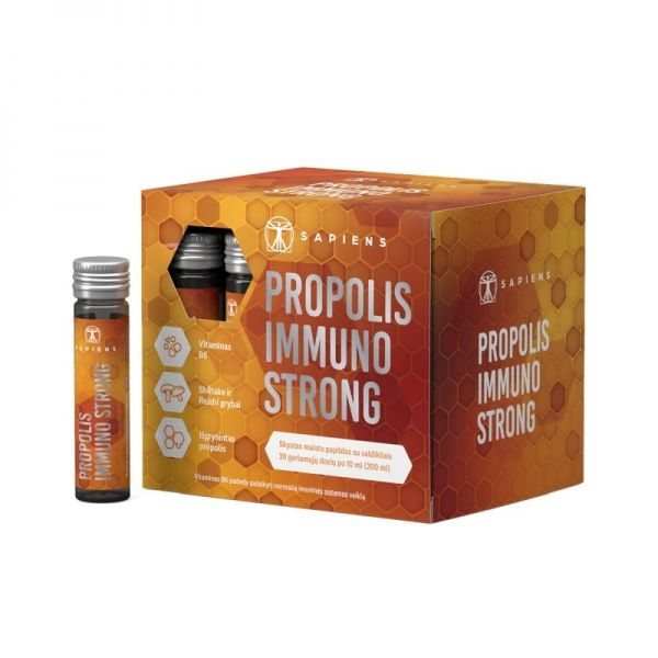 SAPIENS maisto papildas PROPOLIS IMMUNO STRONG, x 10 ml, 20 vnt