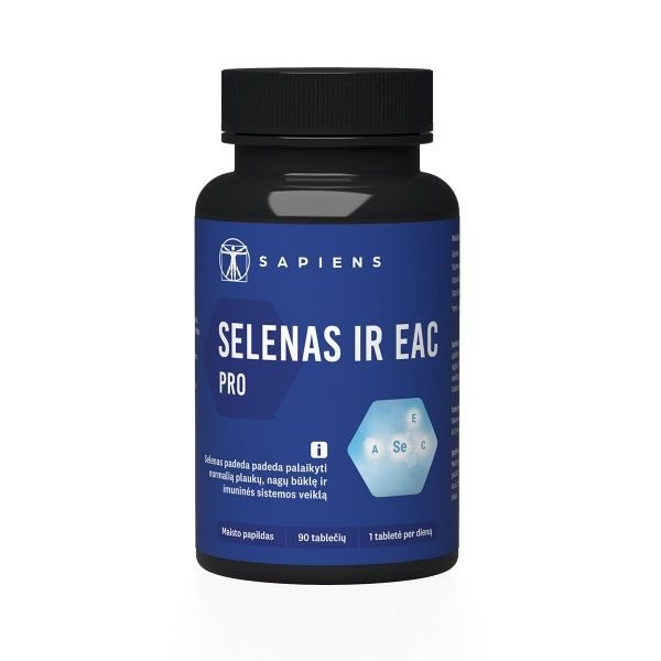SAPIENS maisto papildas SELENAS IR EAC PRO, 90 tab.