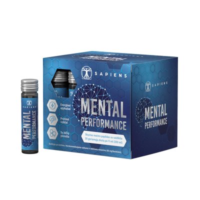 SAPIENS MENTAL PERFORMANCE, 20 geriamųjų dozių, 11 ml
