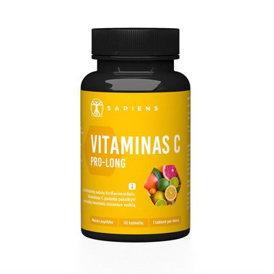 SAPIENS, Vitaminas C PRO-LONG, 30 tablečių