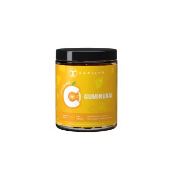 SAPIENS vitamino C guminukai, nuo ., apelsinų skonio, 60 guminukų, 3 m