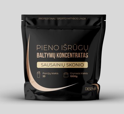 Sausainių skonio pieno išrūgų baltymų koncentrato milteliai su saldikliu, 1000 g