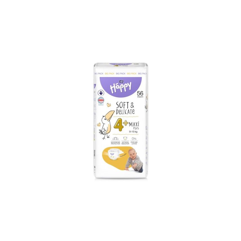 Sauskelnės vaik. HAPPY Maxi Plus Nr.4+ (9-) N56, 15 kg