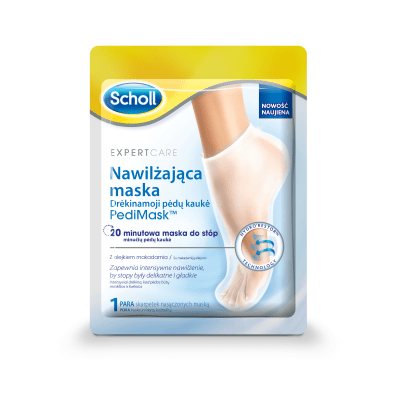 Scholl drėkinamoji pėdų kaukė PediMask su makadamijų aliejumi, 1 pora