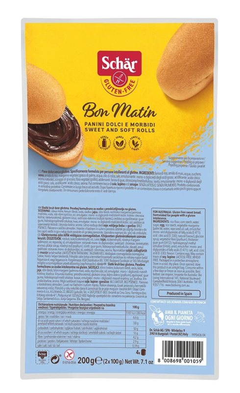 Schär BON MATIN – duonelė be glitimo, 200 g