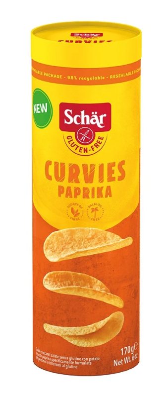 Schär CURVIES PAPRIKA - paprikos skonio bulvių traškučiai be glitimo, 170 g