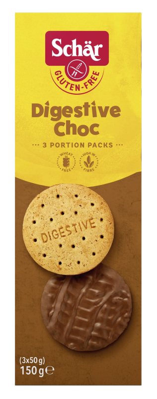 Schär DIGESTIVE CHOC – sausainiai su šokoladu be glitimo, 150 g