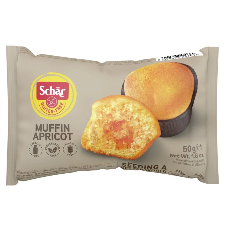 Schär MUFFIN APRICOT - keksiukas su abrikosų džemu, 50 g