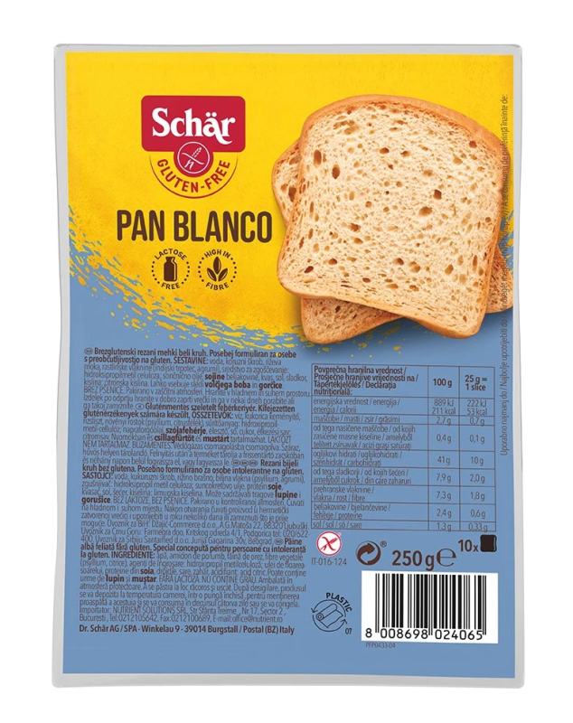 Schär PAN BLANCO – raikyta balta duona be glitimo, 250 g